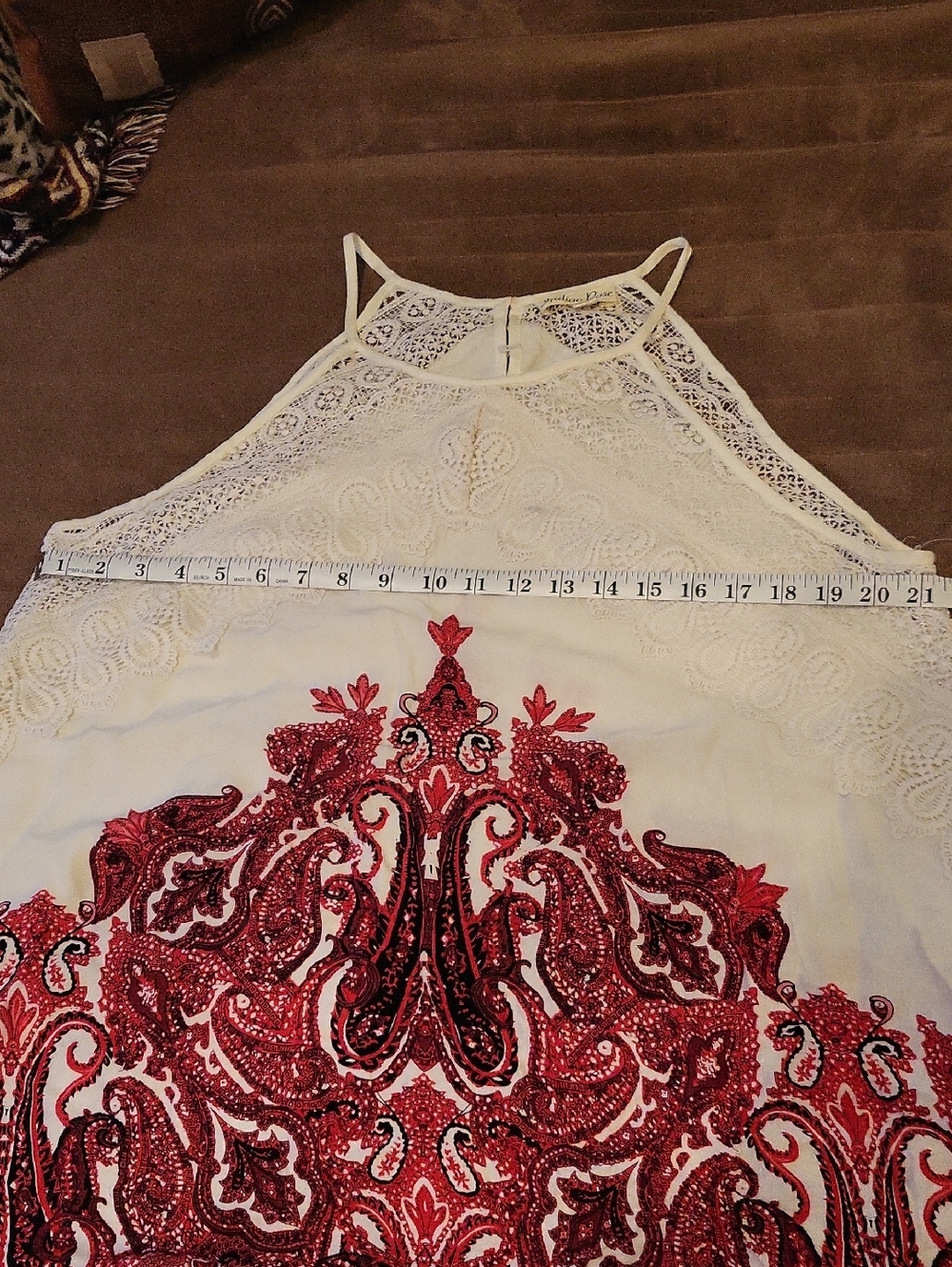 Indigo Rose Embroidery Lace Dress with Paisley Print Dress - Picture 5 of 6